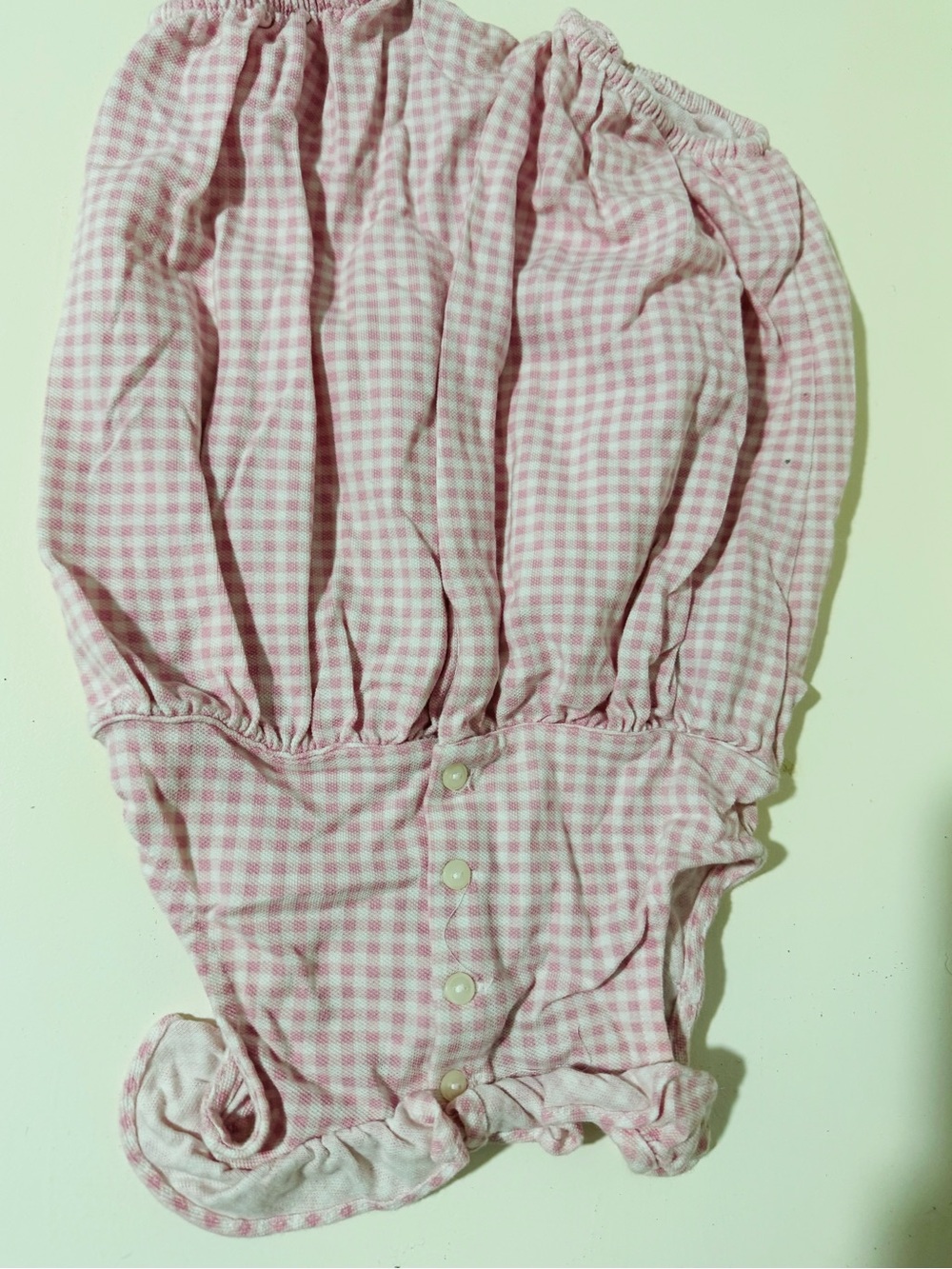 Ralph Lauren Pink Gingham Ruffle Baby Bubble Romper - Picture 3 of 4